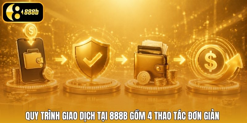 Quy trình giao dịch tại 888B gồm 4 thao tác đơn giản